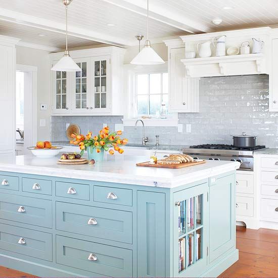 How to Style Blue Kitchen Cabinets in 2020 on