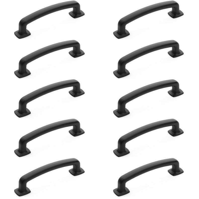 Diversa Matte Black Trinity 3-3/4&quot; (96mm) Cabinet Drawer Pull - 10 PACK