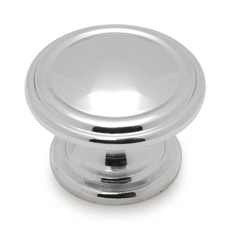 Round cabinet knob with rings and solid large base