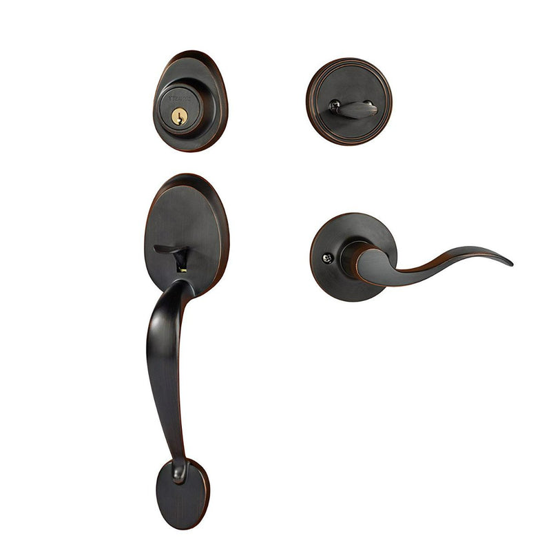 Dynasty Hardware Colorado COL-HER-100-12PL Left Hand Front Door Handleset with Heritage Lever, Aged Oil Rubbed Bronze