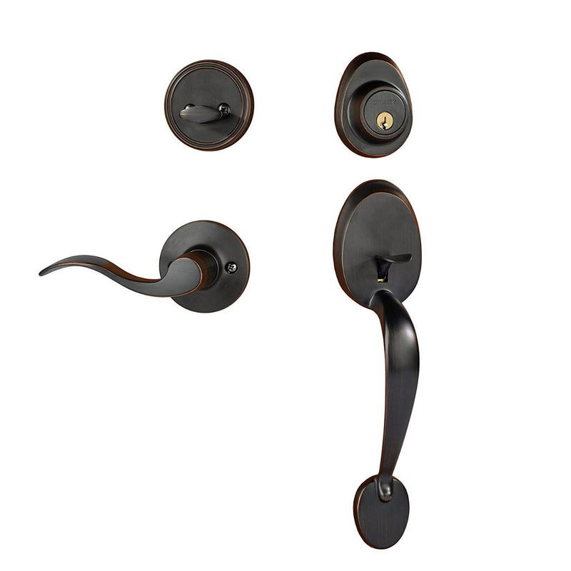 Dynasty Hardware Colorado COL-HER-100-12PR Right Hand Front Door Handleset with Heritage Lever, Aged Oil Rubbed Bronze