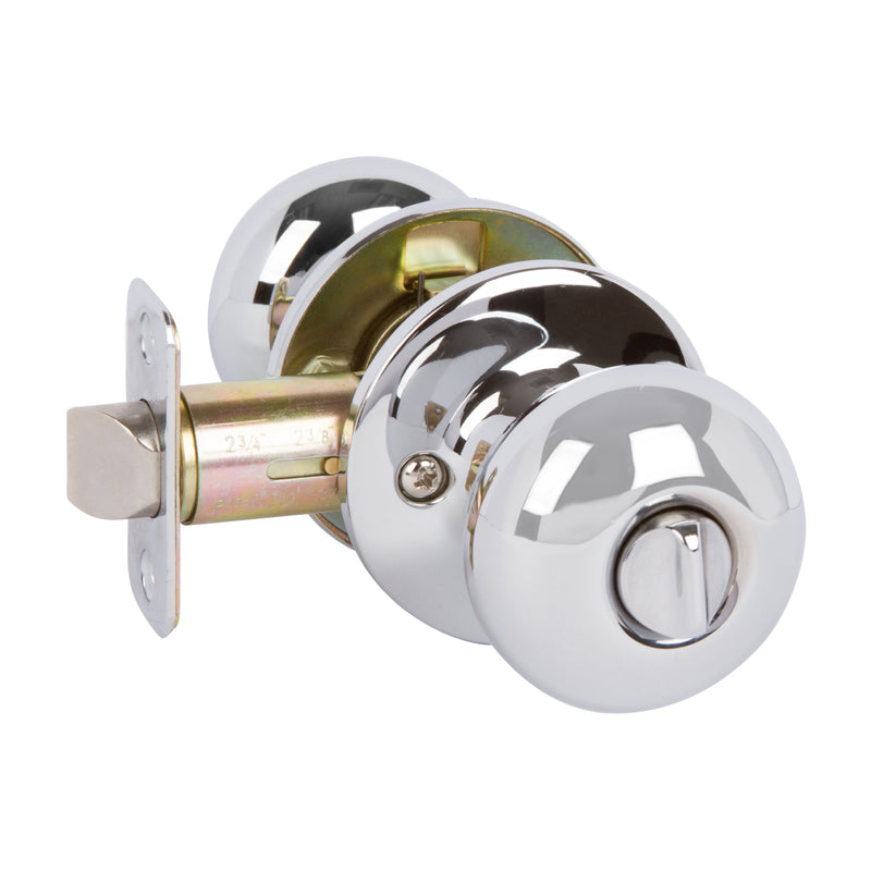 Bedford Privacy Door Knob, Polished Chrome