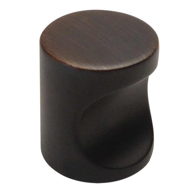 Oil rubbed bronze drawer pull with tube style and concave on one side
