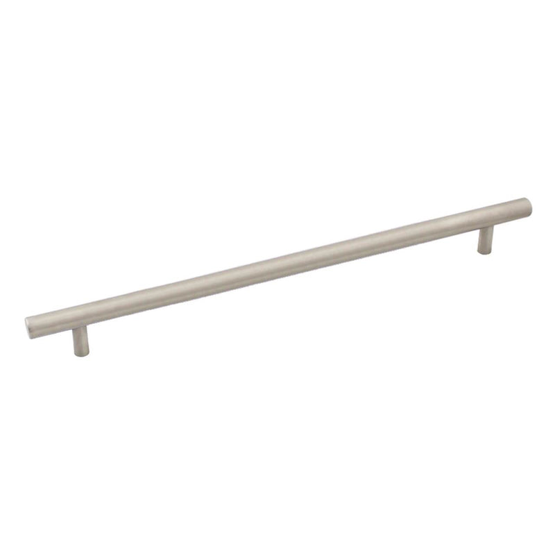 Stainless steel euro style hollow bar pull with eight and seven eighths inch hole spacing
