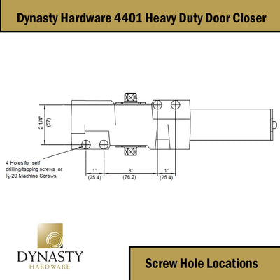Dynasty Hardware 4401-ALUM Surface Mount Heavy Duty Commercial Door Closer, Sprayed Aluminum