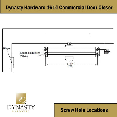 Dynasty Hardware 1614-ALUM Grade 1 Door Closer Size 1-4, ADA Compliant, Sprayed Aluminum