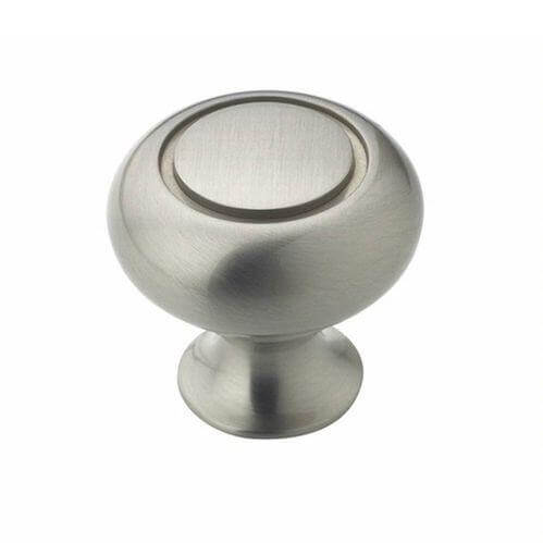 Satin nickel cabinet drawer pull with a ring design and one and a quarter inch diameter Amerock BP53011-G10 Satin Nickel Ring Cabinet Knob