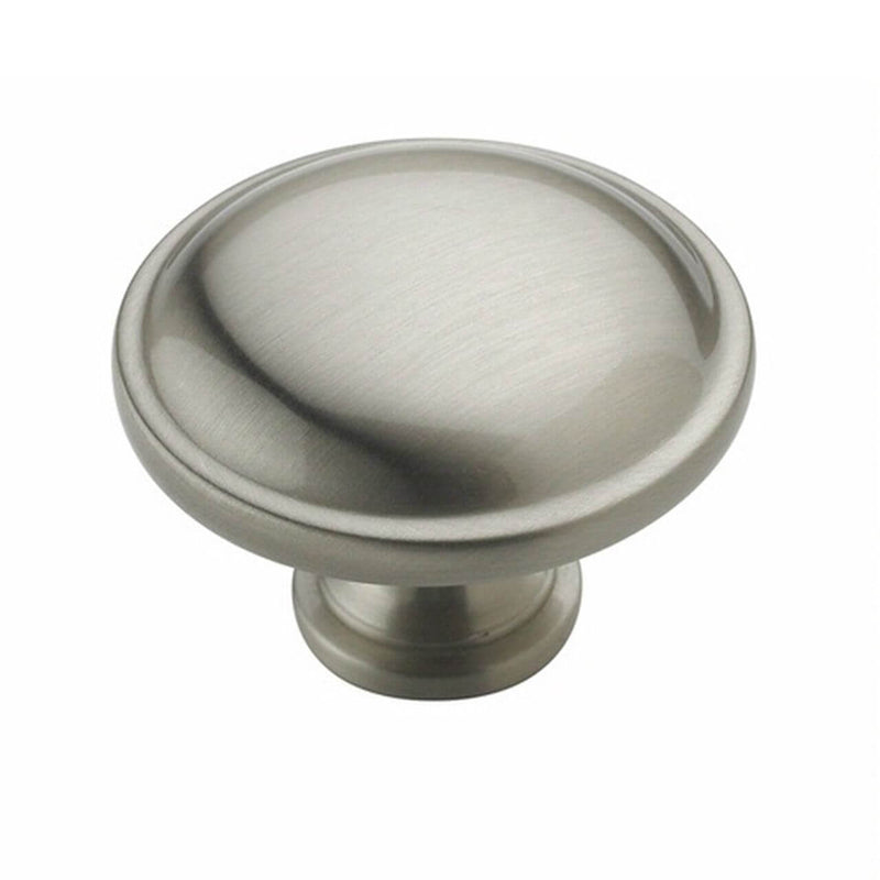 Circle cabinet knob in satin nickel finish with a slightly elevated center Amerock BP53015-G10 Satin Nickel Cabinet Knob