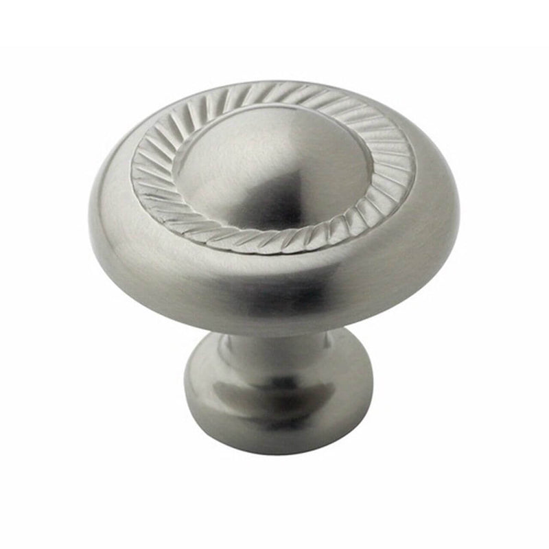 Rope cabinet knob in satin nickel finish with a slight accent Amerock BP53022-G10 Satin Nickel Cabinet Knob