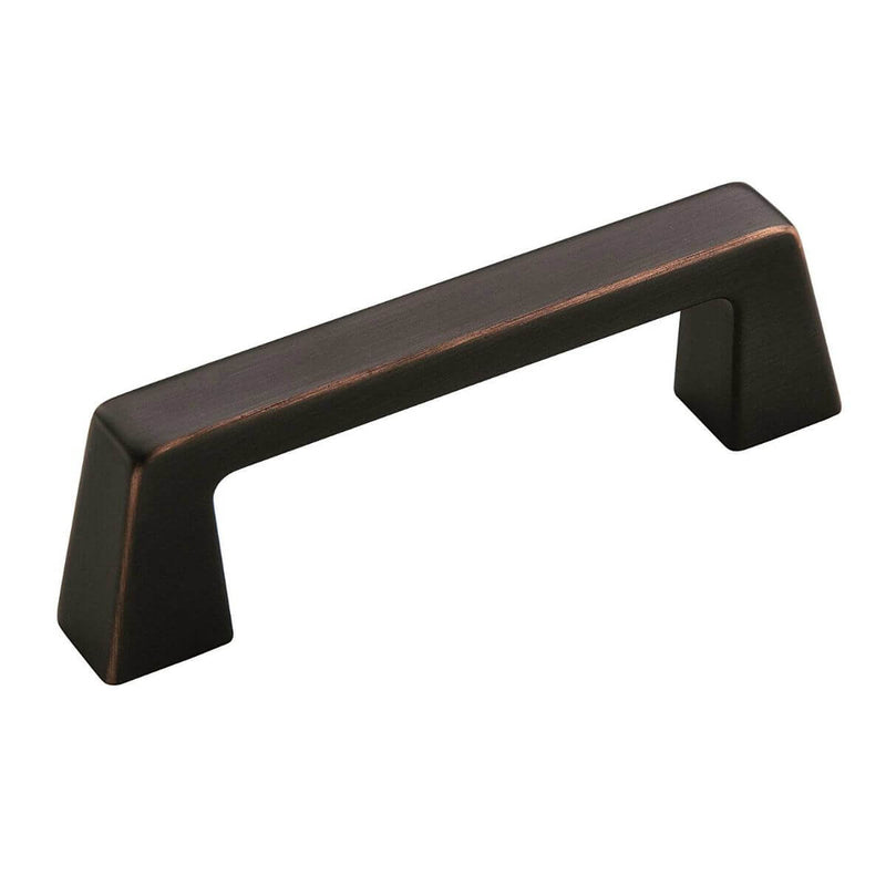 Thick rectangular cabinet pull with square bottom base in oil rubbed bronze finishAmerock BP55275-ORB Oil Rubbed Bronze Cabinet Pull