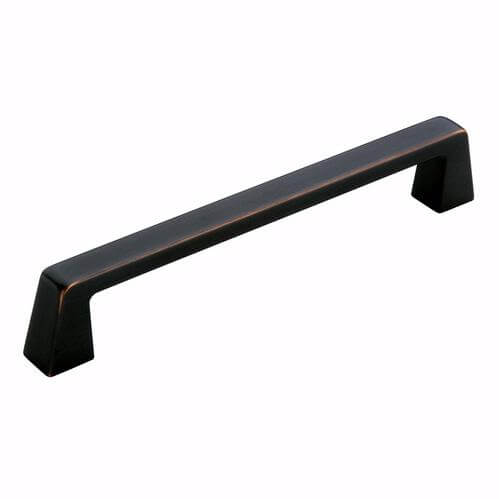 Six and five sixteenths inch hole spacing cabinet pull in oil rubbed bronze finish with modern design Amerock BP55278-ORB Oil Rubbed Bronze Cabinet Pull