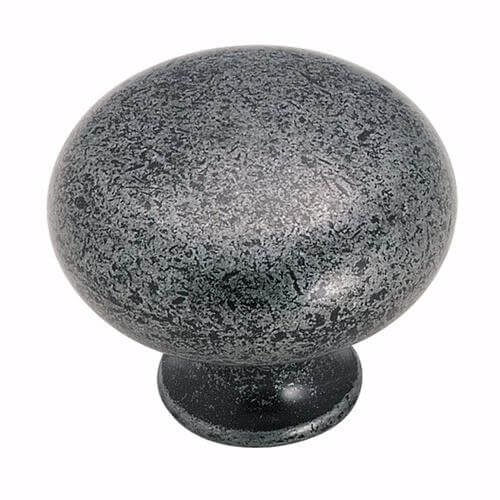 Round drawer knob in stone color Amerock BP771-WI Traditional Classics Wrought Iron Round Cabinet Knob