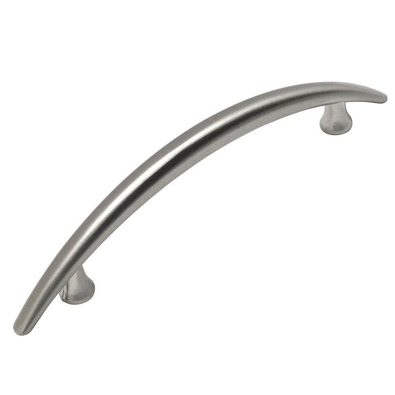 Satin nickel cabinet handle with sleek line design