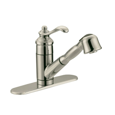 Designers Impressions 611465 Satin Nickel Kitchen Faucet w/ Pull Out Sprayer