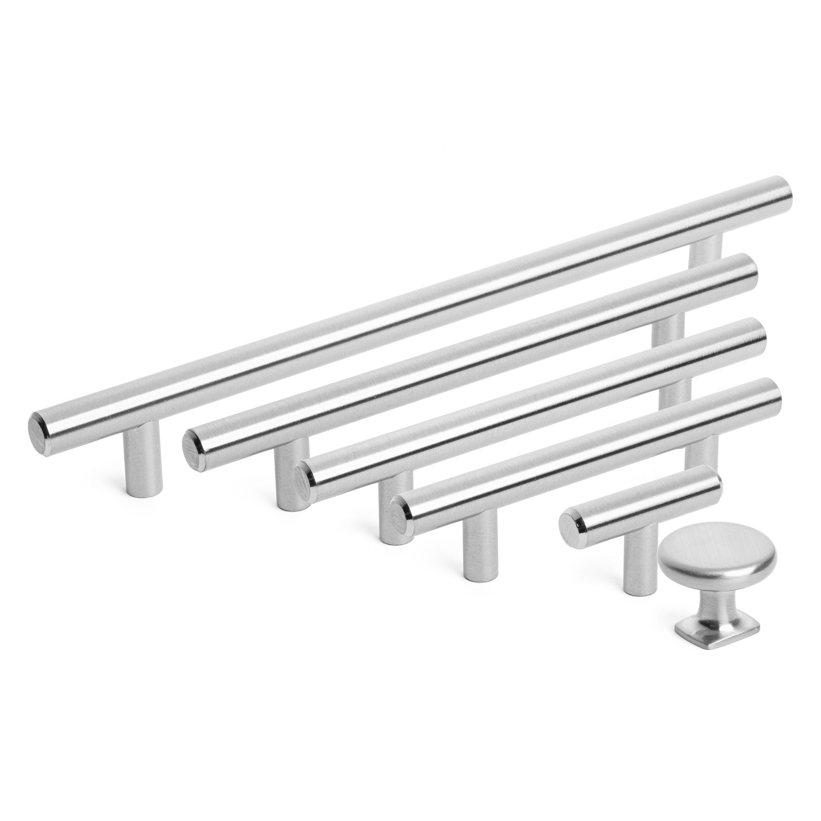 Diversa Brushed Satin Nickel Euro Style Cabinet Bar Pulls