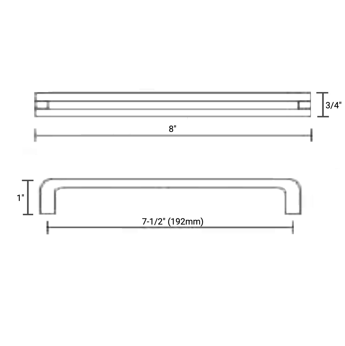 Cabinet and Drawer Pulls With 7-1/2" (192mm) Hole Spacing