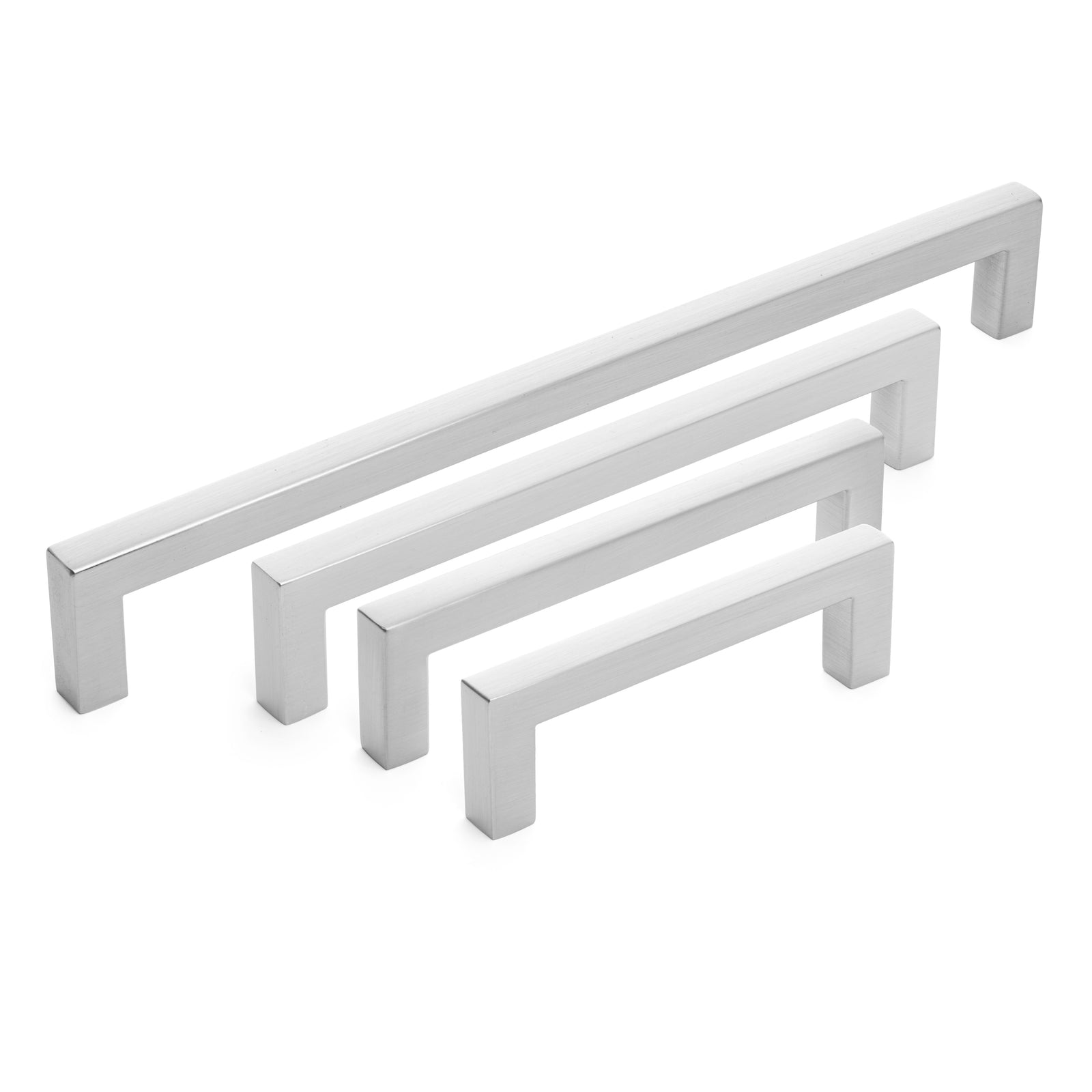 Diversa Brushed Satin Nickel Square Edge Cabinet Bar Pulls