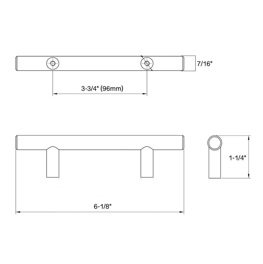 Cabinet and Drawer Pulls With 3-3/4" (96mm) Hole Spacing