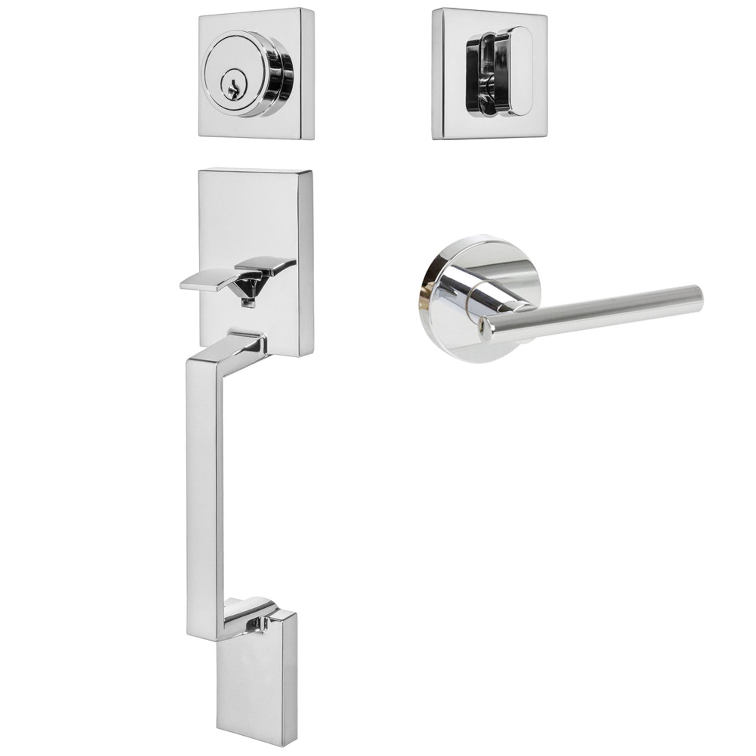 Polished Chrome Front Door Handlesets