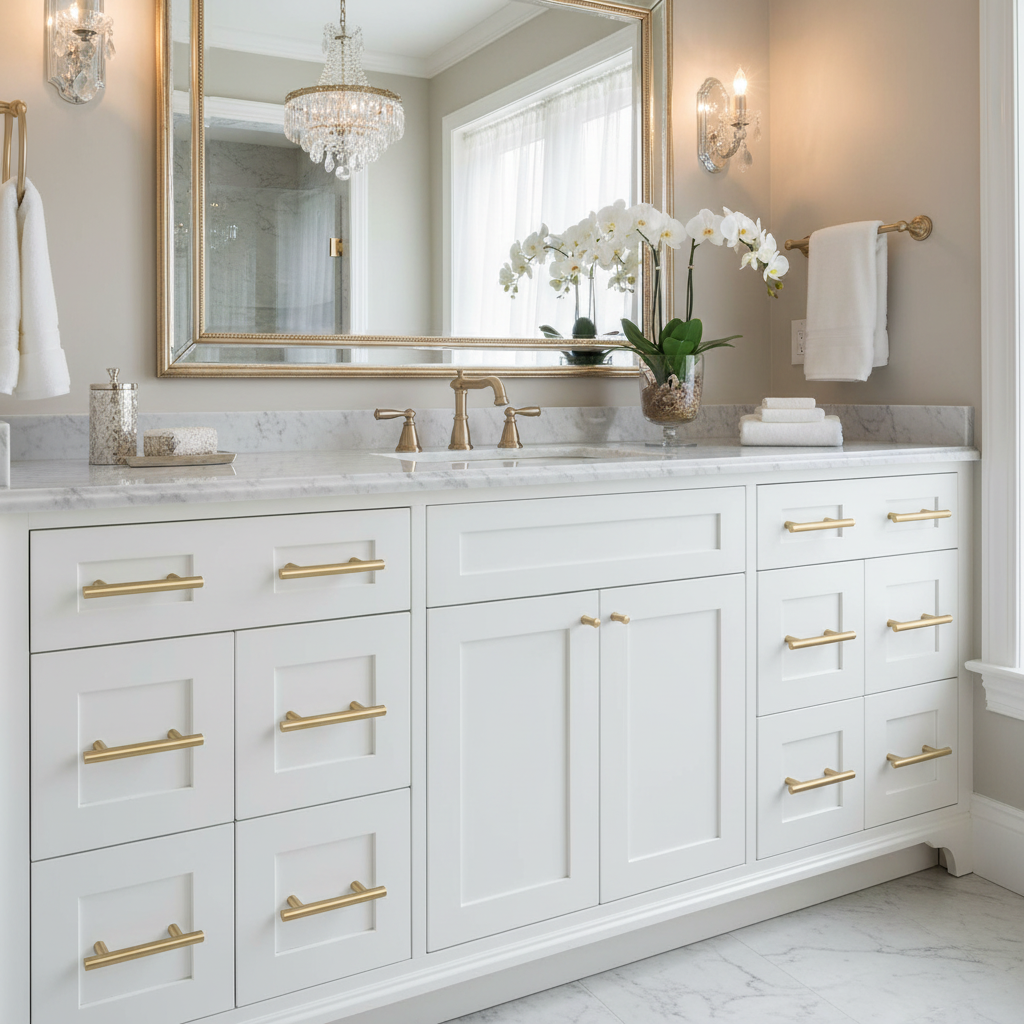 Diversa Brushed Brass Euro Style 3" (76mm) Cabinet Bar Pull