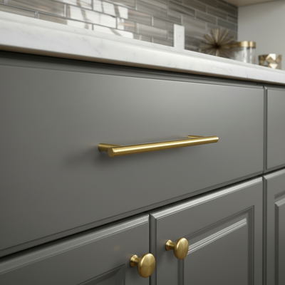 Diversa Brushed Brass Euro Style 7-1/2" (192mm) Cabinet Bar Pull