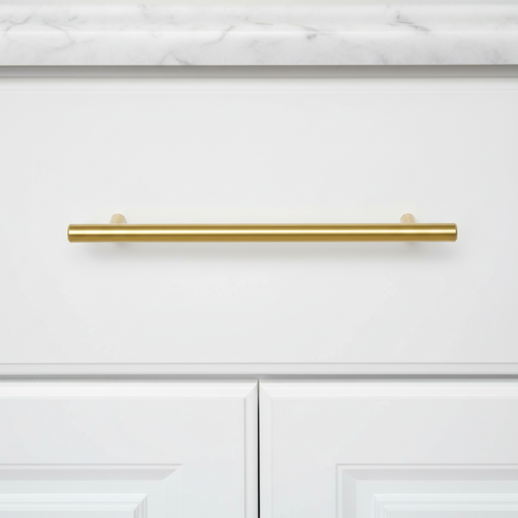 Diversa Brushed Brass Euro Style 7-1/2" (192mm) Cabinet Bar Pull