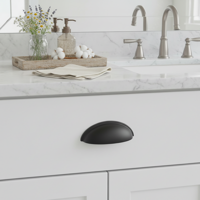Diversa Matte Black 3" (76mm) Cabinet Cup Pull