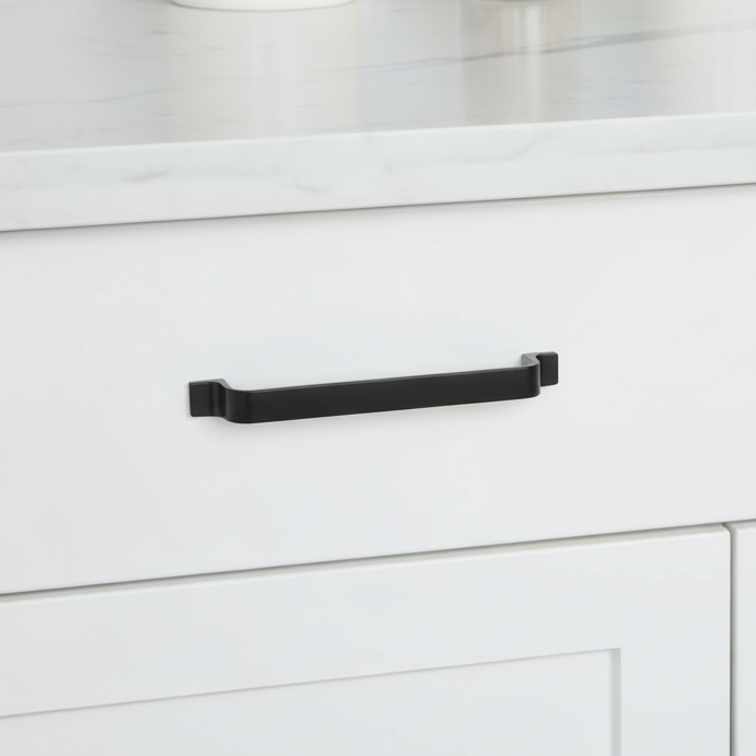 Cosmas 14901-128FB Flat Black Contemporary Cabinet Pull
