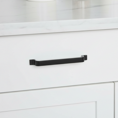 Cosmas 14901-128FB Flat Black Contemporary Cabinet Pull