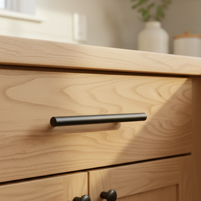 Diversa Matte Black Euro Style 3-3/4" (96mm) Cabinet Bar Pull