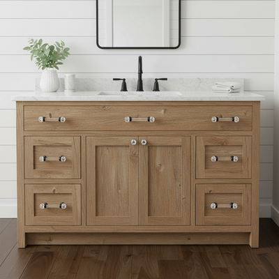 Cosmas 6393FB-C Flat Black with Clear Glass Cabinet Pull
