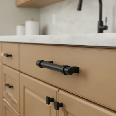 Cosmas 161-3.5FB Flat Black Euro Style Bar Pull