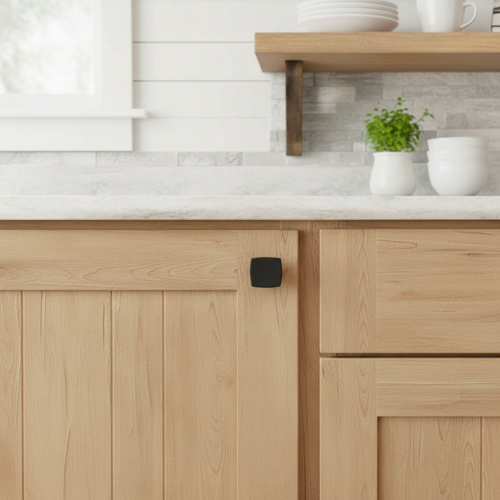 Cosmas 5232FB Flat Black Square Contemporary Cabinet Knob