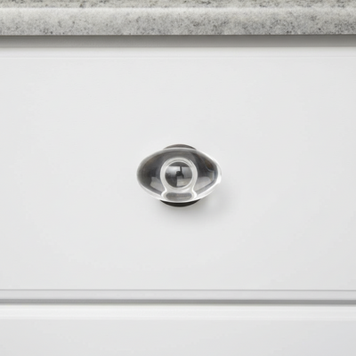 Cosmas 6594ORB-C Oil Rubbed Bronze &amp; Clear Glass Oval Cabinet Knob