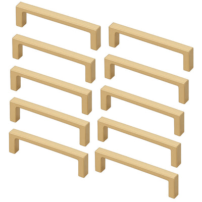 Diversa Gold Champagne 5" (128mm) Square Edge Solid Cabinet Pull - 10 PACK