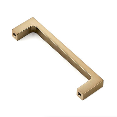 Diversa Gold Champagne 5" (128mm) Square Edge Solid Cabinet Pull - 10 PACK