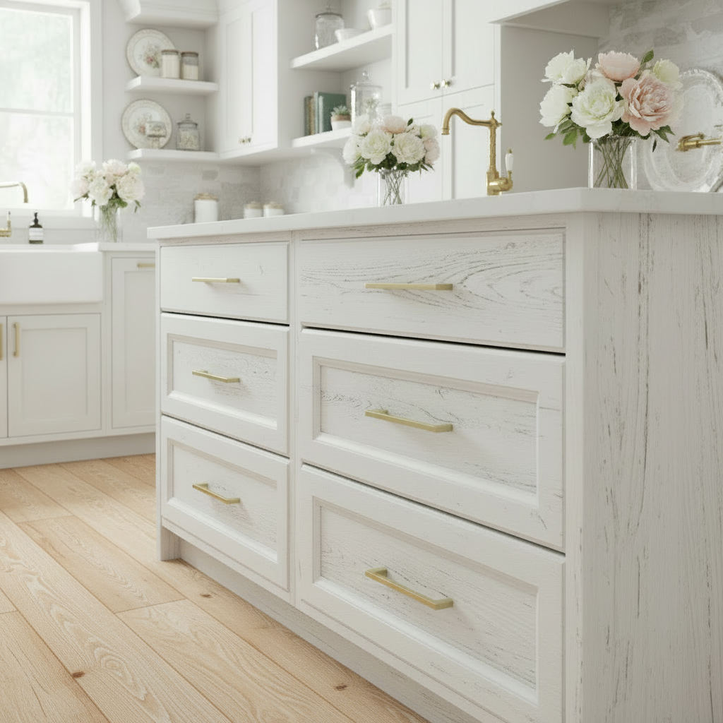 Diversa Gold Champagne 5" (128mm) Square Edge Solid Cabinet Pull