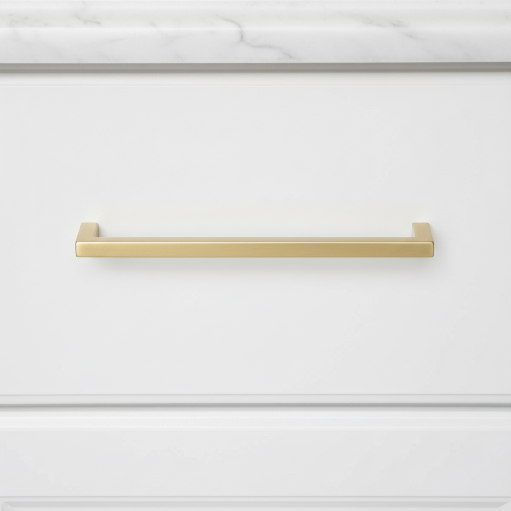 Diversa Brushed Gold 7-1/2" (192mm) Square Edge Solid Cabinet Bar Pull
