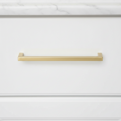 Diversa Brushed Gold 7-1/2" (192mm) Square Edge Solid Cabinet Bar Pull