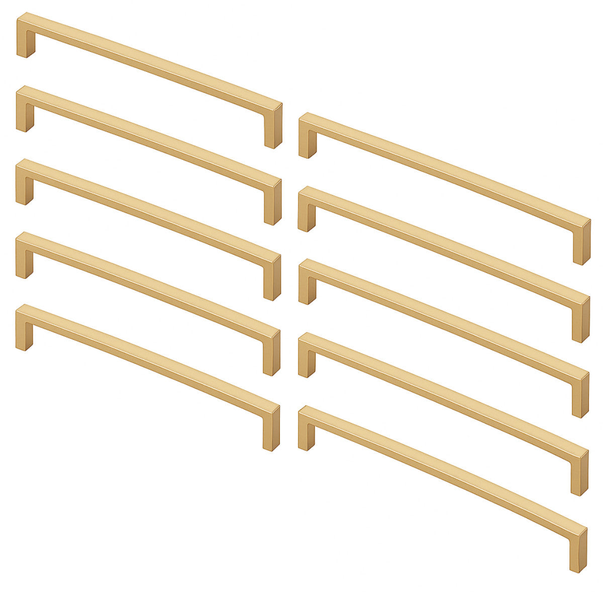 Diversa Gold Champagne 7-1/2&quot; (192mm) Square Edge Solid Cabinet Pull - 10 PACK