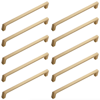 Diversa Gold Champagne 7-1/2&quot; (192mm) Square Edge Solid Cabinet Pull - 10 PACK