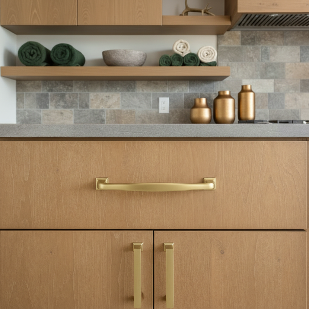 Diversa Brushed Gold Traditional 5" (128mm) Cabinet Drawer Pull