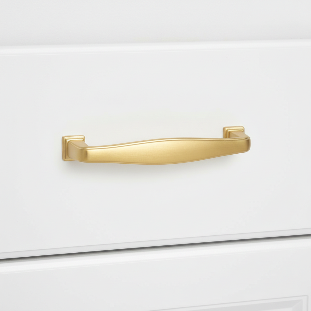 Diversa Brushed Gold Traditional 3-3/4" (96mm) Cabinet Drawer Pull