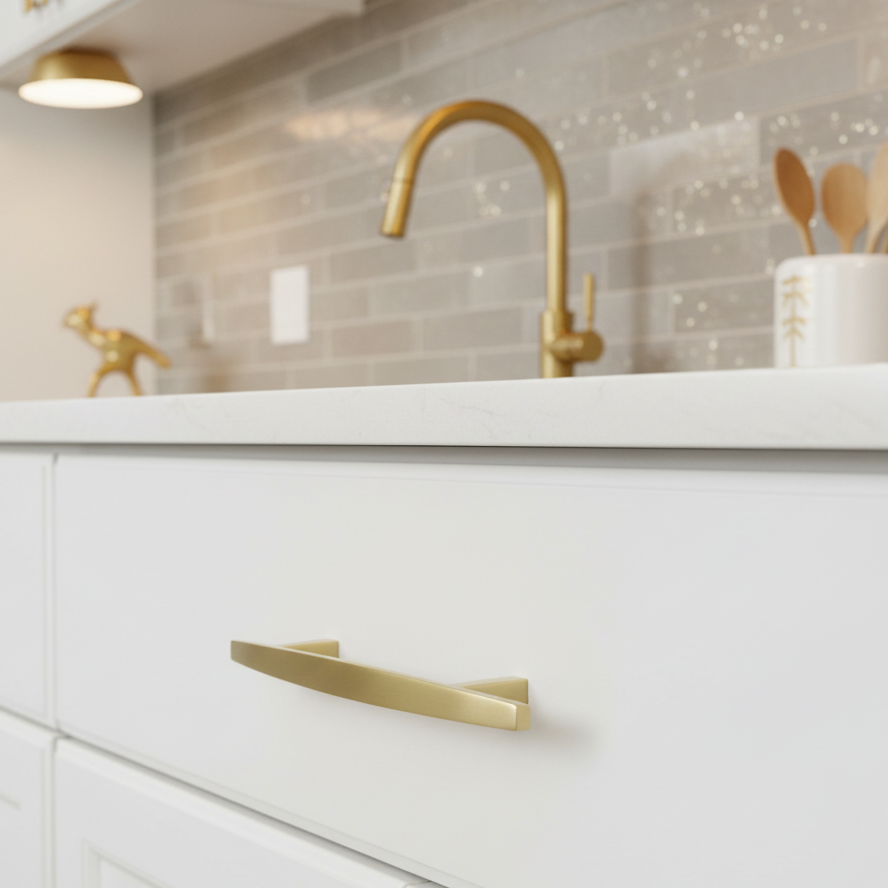 Diversa Brushed Gold Subtle Arch 3" (76mm) Cabinet Pull