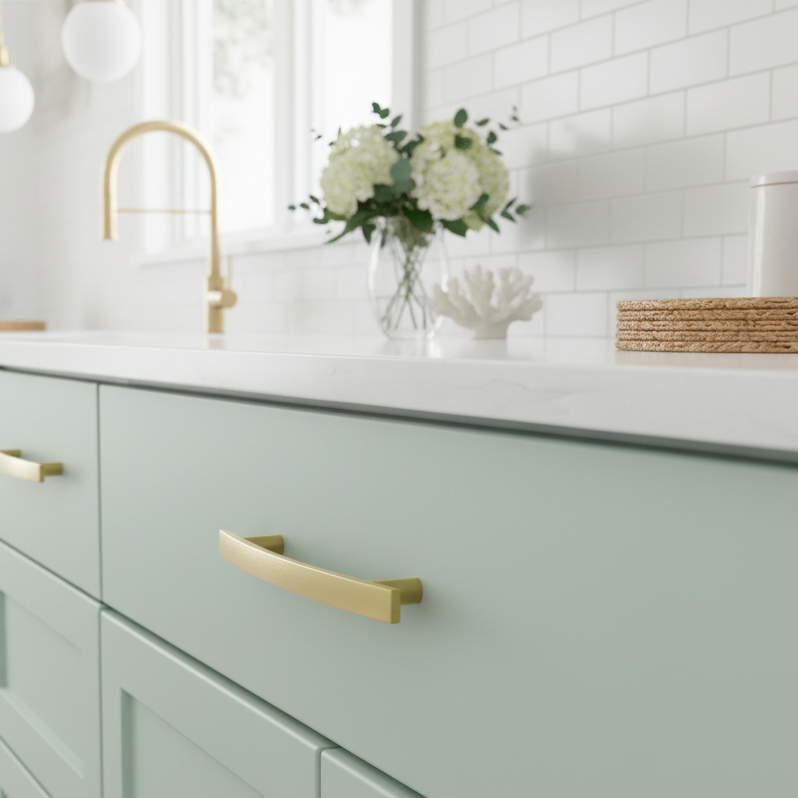 Diversa Brushed Gold Subtle Arch 5" (128mm) Cabinet Pull