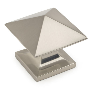 Satin nickel square craftsman cabinet knob