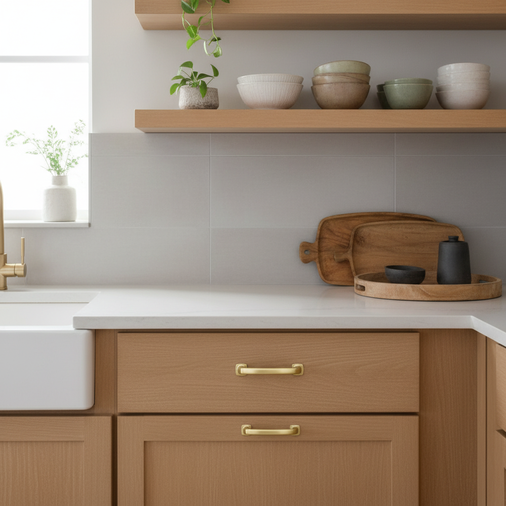 Diversa Brushed Gold Trinity 3-3/4" (96mm) Cabinet Drawer Pull