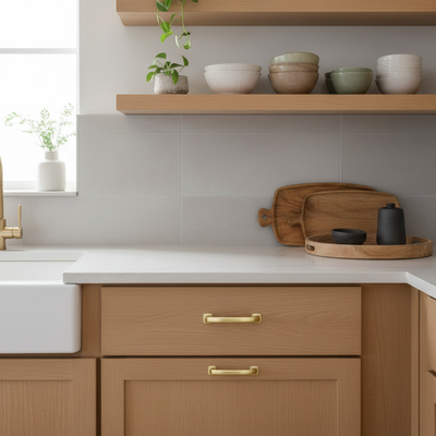 Diversa Brushed Gold Trinity 3-3/4" (96mm) Cabinet Drawer Pull