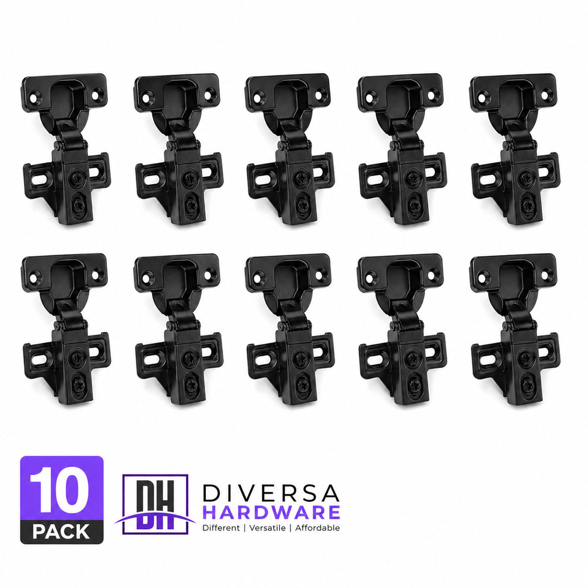 Diversa 52003 Self Closing Concealed Black Cabinet Hinge 1/2" Overlay