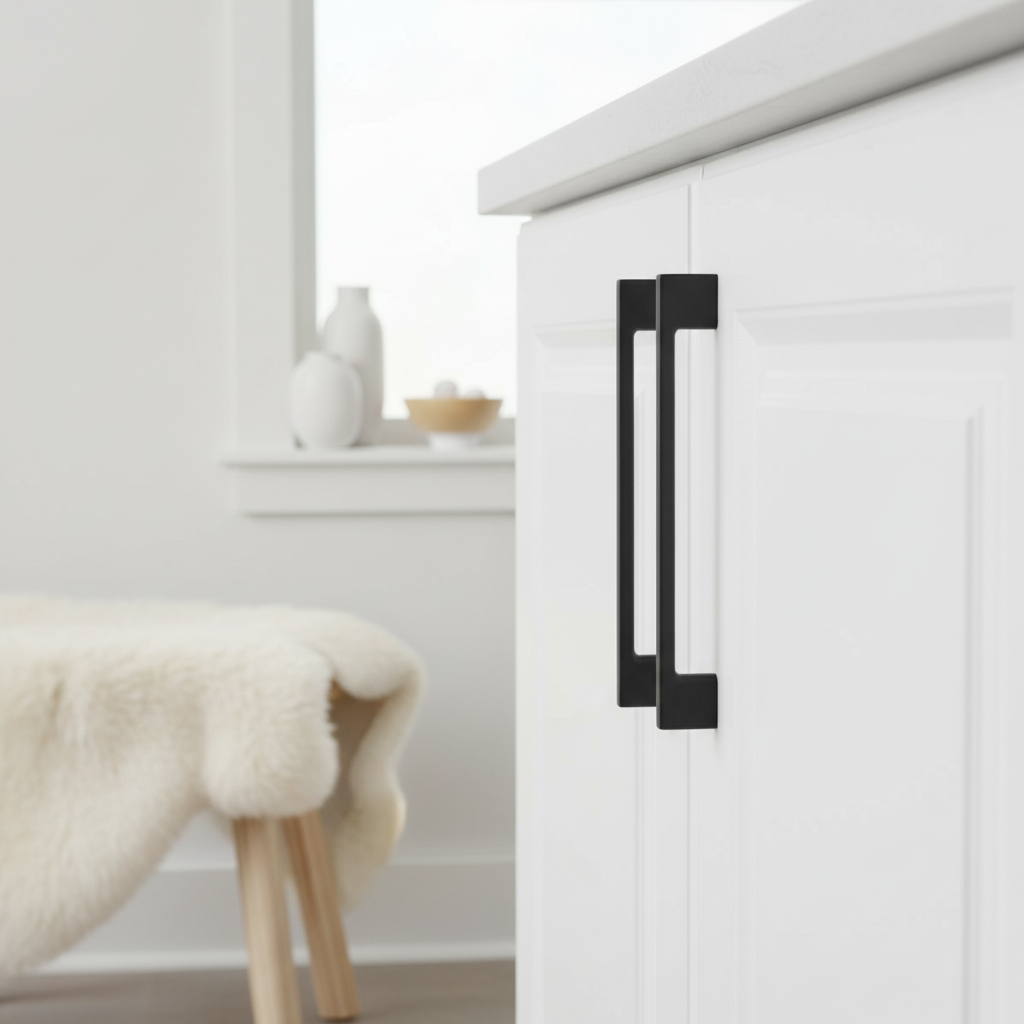 Cosmas 11244-160FB Flat Black Modern Contemporary Cabinet Pull